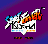Street Fighter Alpha Warriors' Dreams title screen for GameBoy Color